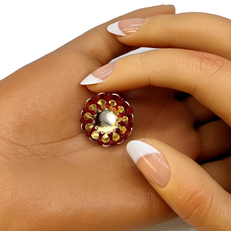 ECOSOL EARRINGS - Handmade - Sterling silver 925 and 24K gold-plated - Recycled bottle cap plastic liners