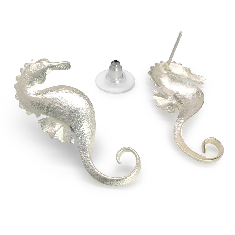 MARINA SEAHORSE EARRINGS - Handmade - Silver