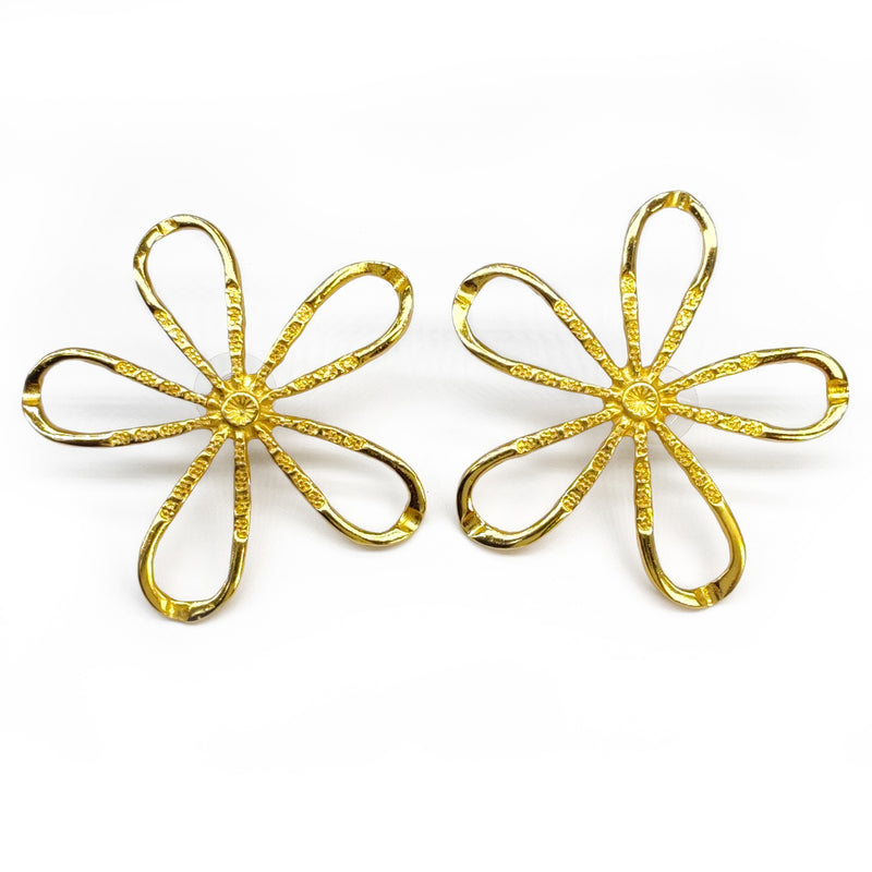 BRINCOS FLORA - Feitos à mão - Banhados a ouro de 24 quilates