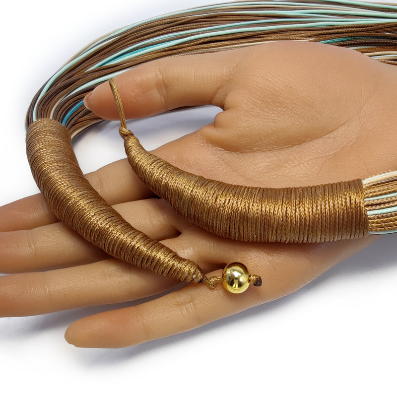 INSPIRA NECKLACE - Handmade - Synthetic silk cords