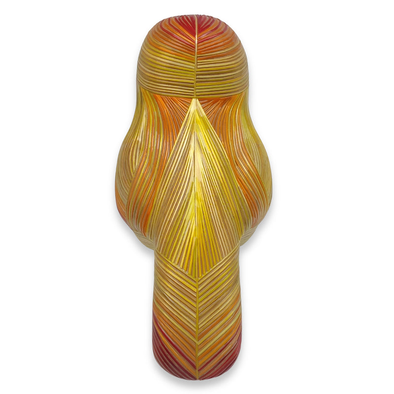 AVE DECORATIVA ANDINA - A arte do tamo - Madeira decorada com palha de trigo e cevada (marchetaria de palha)