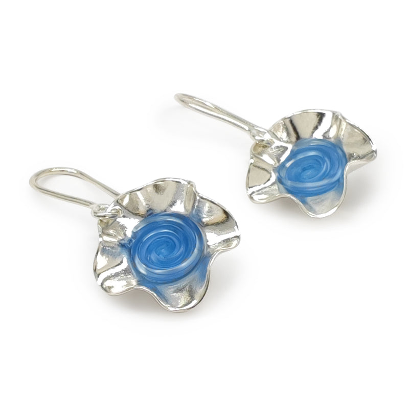 ECOFLOR EARRINGS - Handmade - Sterling silver 925 - Recycled bottle cap plastic liners