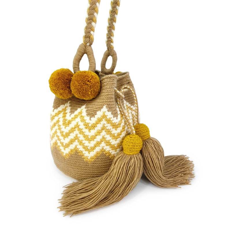PALOMINO WAYUU BAG - Size MINI - Crocheted by hand by women of the Wayuu indigenous community in La Guajira (Colombia)
