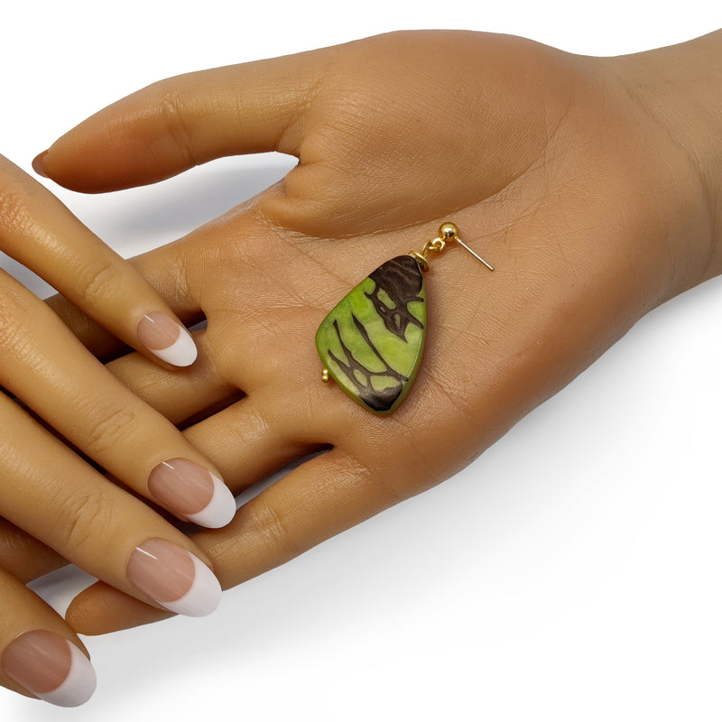 MARIPOSA EARRINGS - Handmade - 24K gold-plated - Tagua (vegetable ivory)