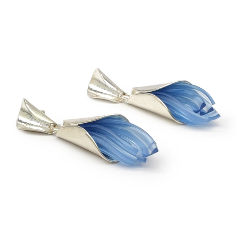 ECOTHEA EARRINGS - Handmade - Sterling silver 925 - Recycled bottle cap plastic liners