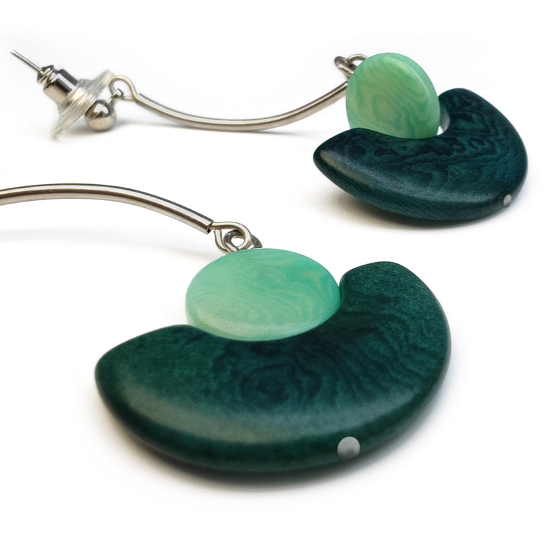 LUNA EARRINGS - Handmade - Stainless steel - Tagua (vegetable ivory)