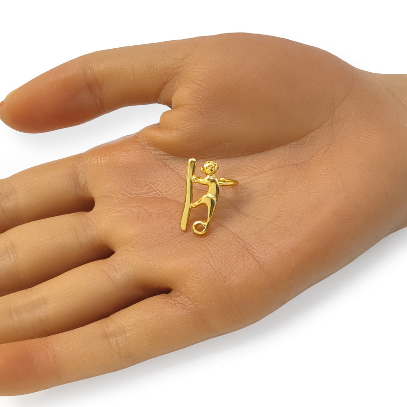 EARCUFF MUISCA MONO - Unissexo - Feito à mão - Banhado a ouro de 24 quilates