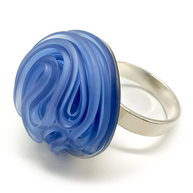 ECOTOPIA RING - Handmade - Adjustable - Sterling silver 925 - Recycled bottle cap plastic liners