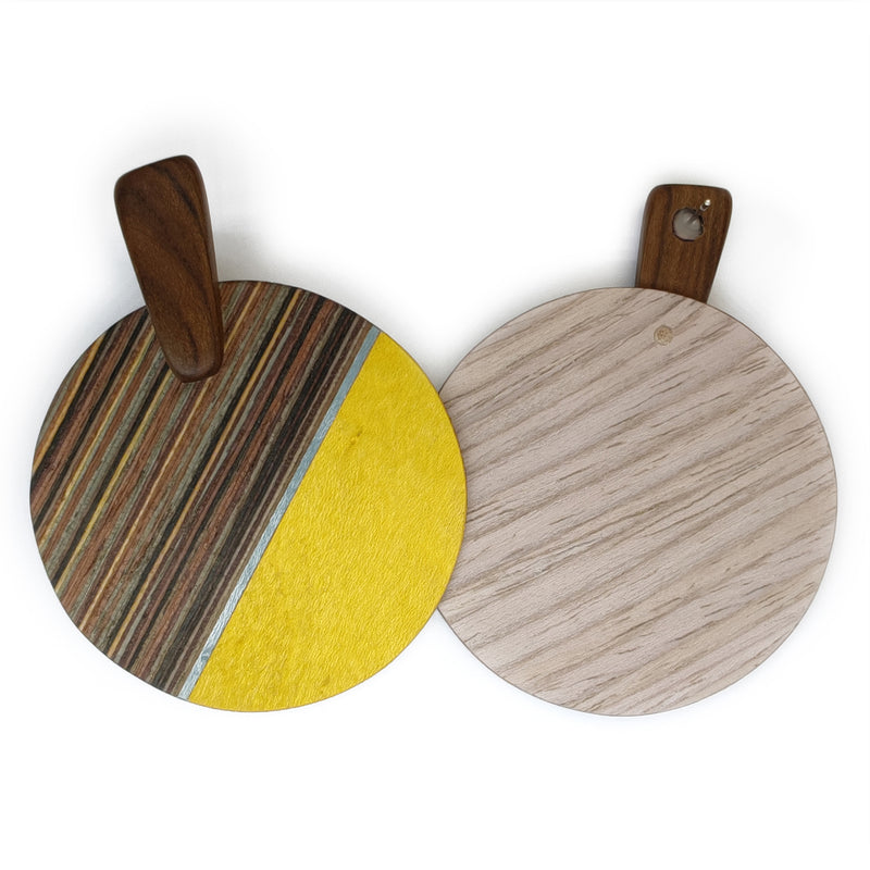 WOODIE SOL EARRINGS - Handmade - Plywood (3 crossed-laid layers of wood veneer)