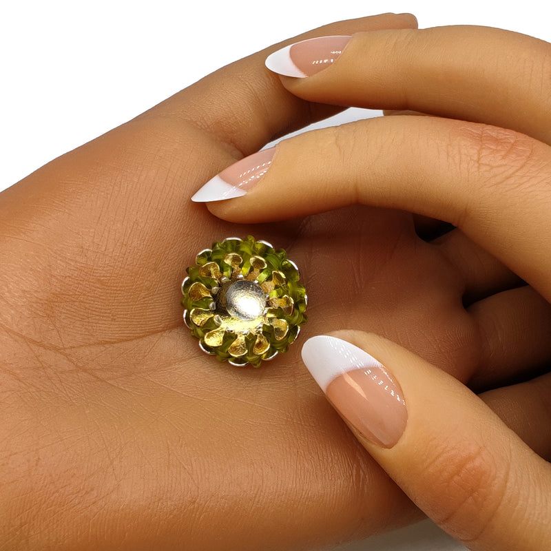 ECOSOL EARRINGS - Handmade - Sterling silver 925 and 24K gold-plated - Recycled bottle cap plastic liners