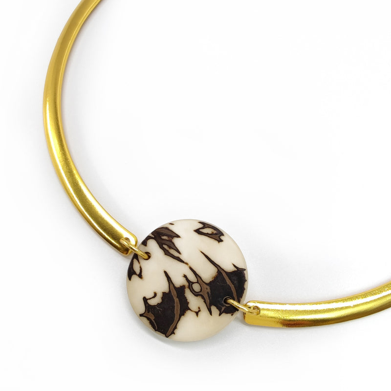 MARISOL NECKLACE - Handmade - 24K gold-plated - Tagua (vegetable ivory)