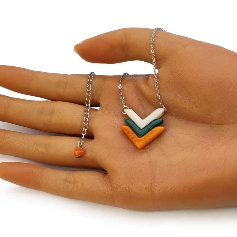 FLECHA NECKLACE - Handmade - Stainless steel - Tagua (vegetable ivory)