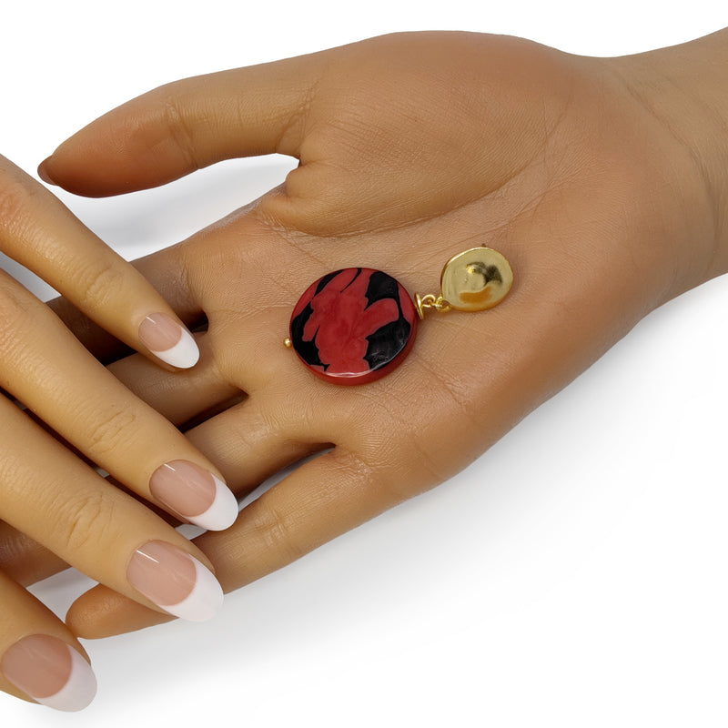 SOLISE EARRINGS - Handmade - 24K gold-plated - Tagua (vegetable ivory)