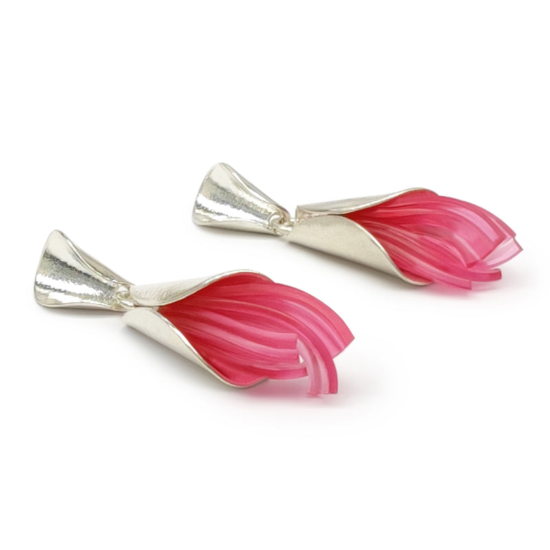 ECOTHEA EARRINGS - Handmade - Sterling silver 925 - Recycled bottle cap plastic liners