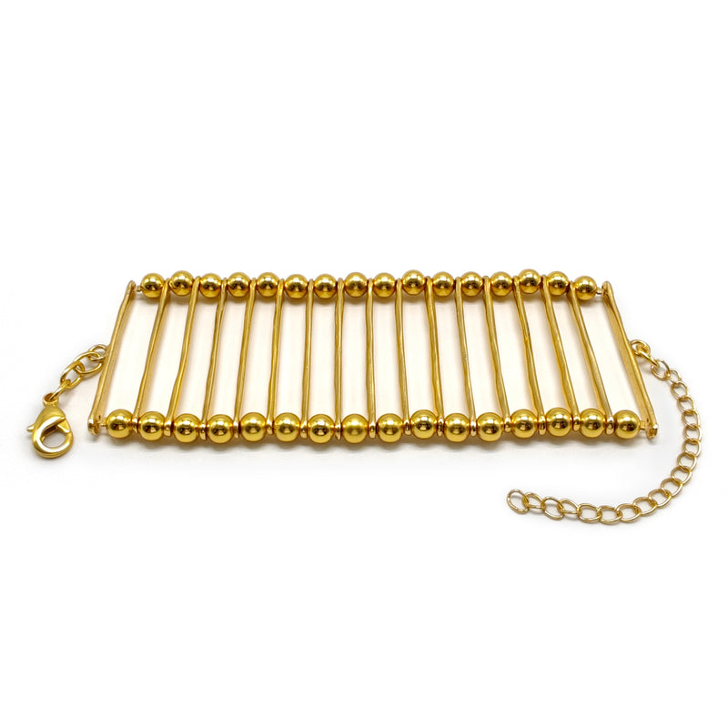 BRACELETE ELEGANCIA - Feita à mão - Banhada a ouro de 24 quilates