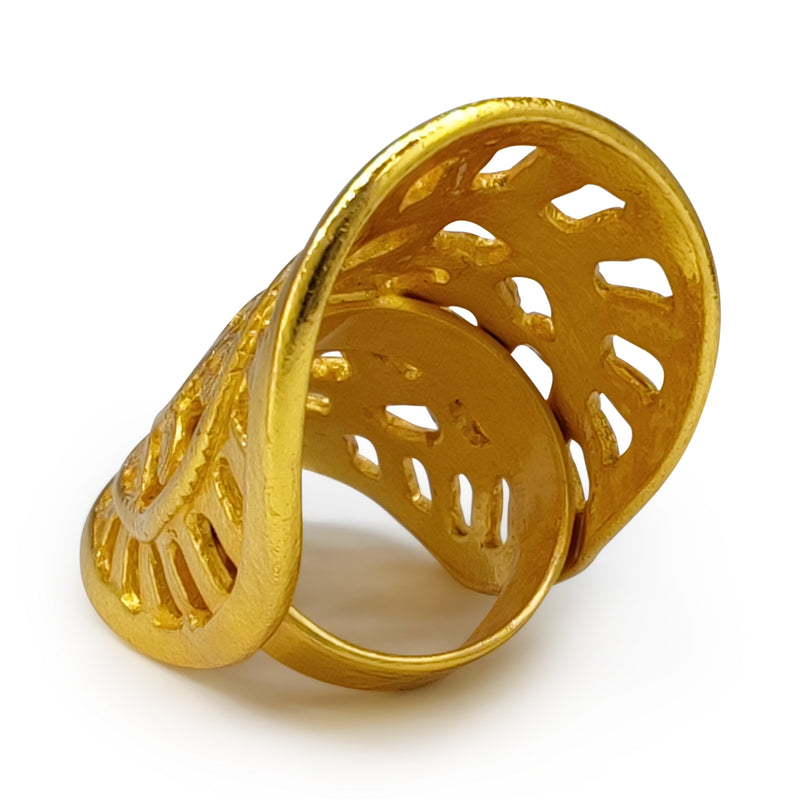 ANEL RONDA - Feito à mão - Banhado a ouro de 24 quilates