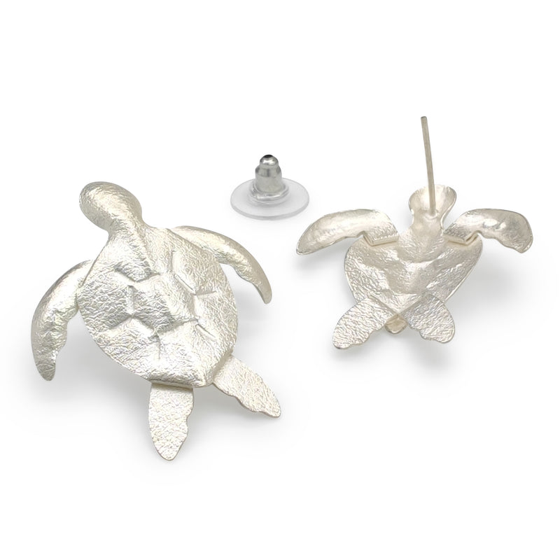 MARINA TURTLE EARRINGS - Handmade - Silver