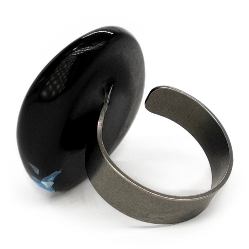 NATÜA RING - Handmade - Adjustable - Crushed white corn, recovered wood