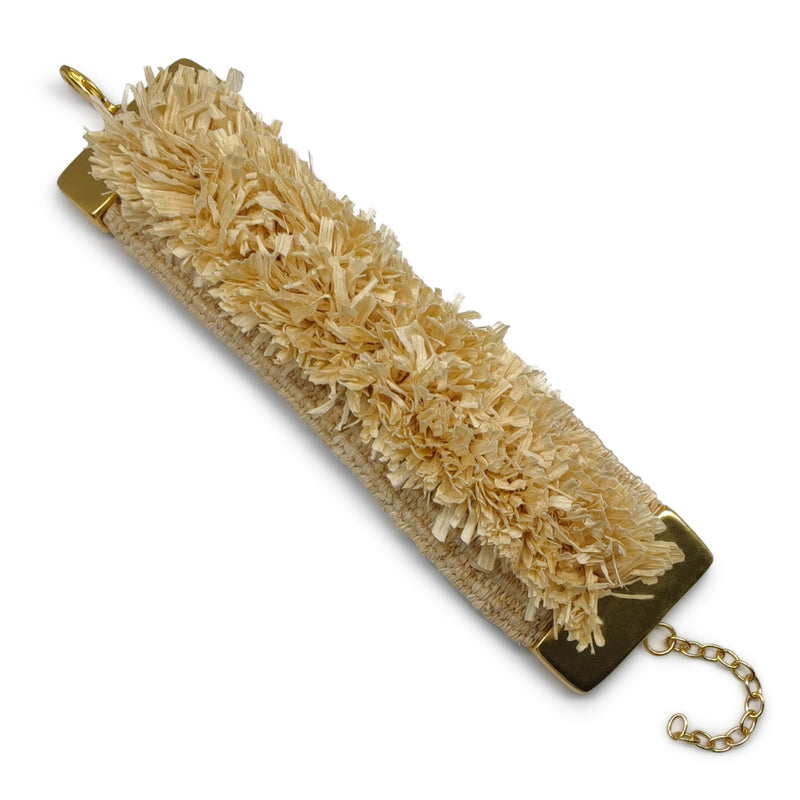 MAÏZA BRACELET - Handmade - 24K gold-plated - Corn leaves