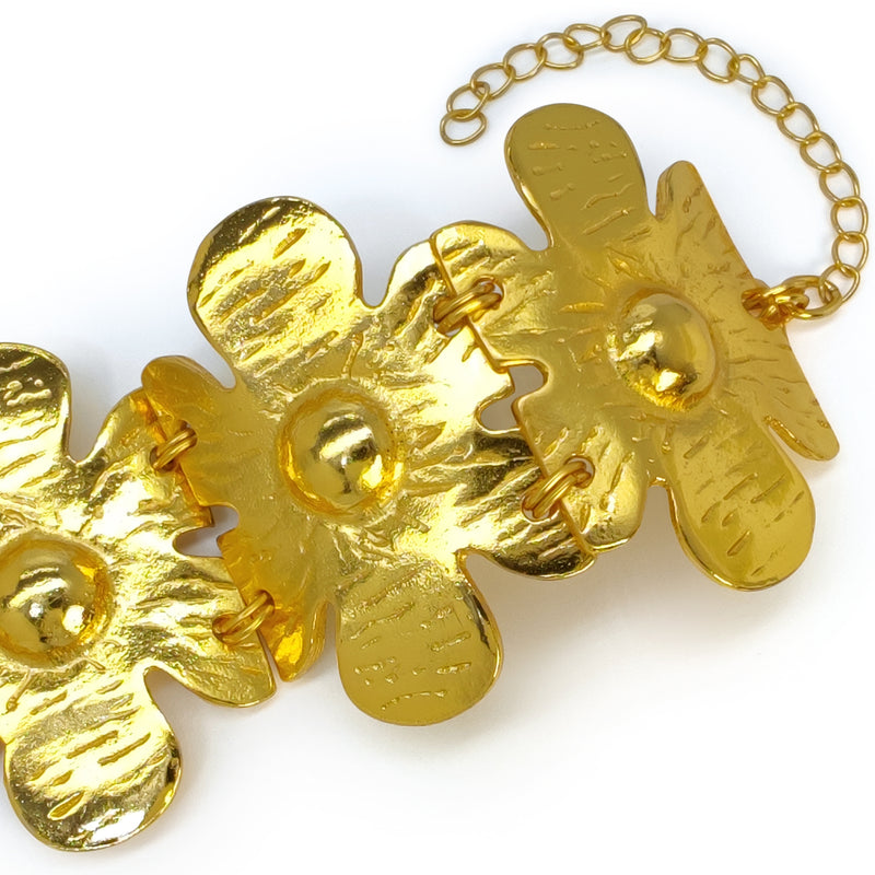 BRACELETE BLOSSOM - Feita à mão - Banhada a ouro de 24 quilates