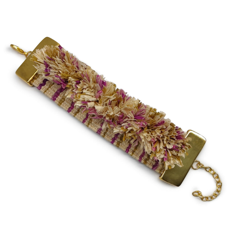 MAÏZA BRACELET - Handmade - 24K gold-plated - Corn leaves