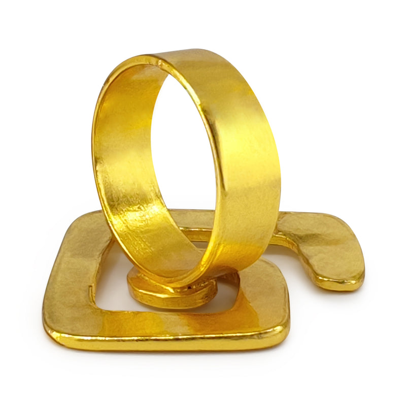 ANEL ALMA - Feito à mão - Banhado a ouro de 24 quilates