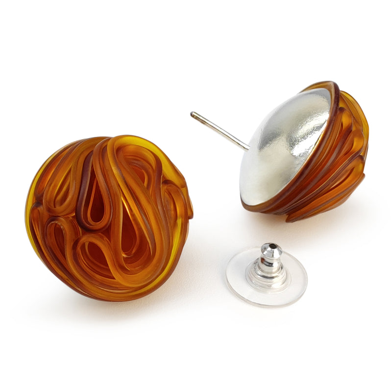 ECOTOPIA EARRINGS - Handmade - Sterling silver 925 - Recycled bottle cap plastic liners