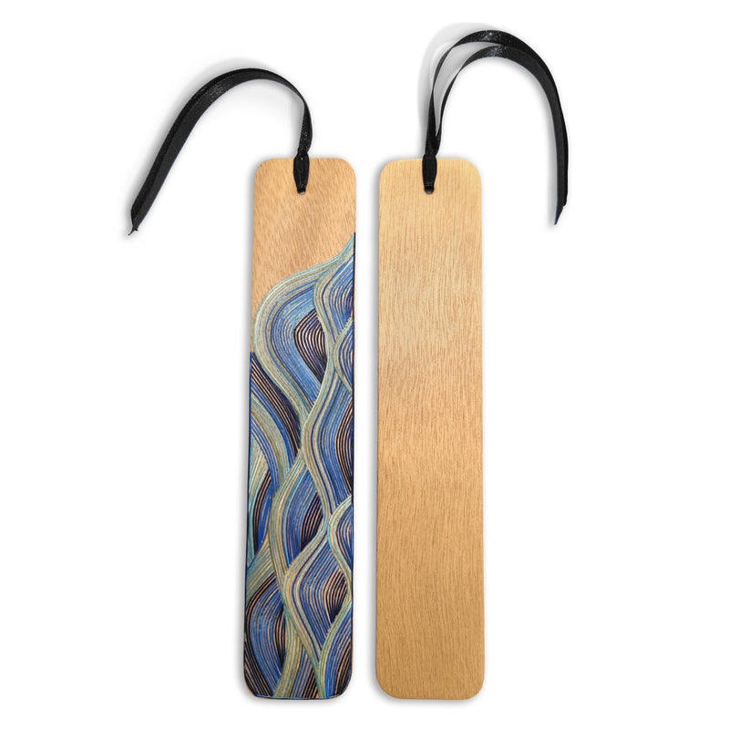 WATER BOOKMARK - THE FOUR ELEMENTS COLLECTION - Tamo art - Light wood decorated with wheat and barley stalks (straw marquetry)