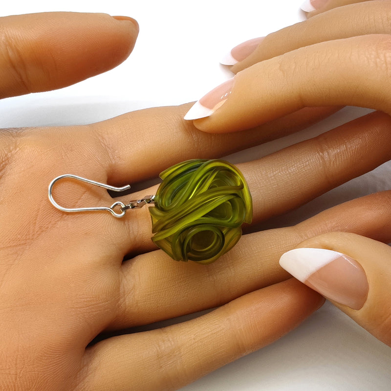 ECONESIS EARRINGS - Handmade - Sterling silver 925 and stainless steel - Recycled bottle cap plastic liners