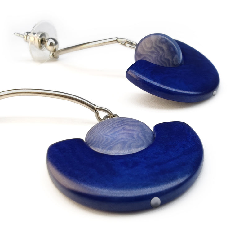 LUNA EARRINGS - Handmade - Stainless steel - Tagua (vegetable ivory)