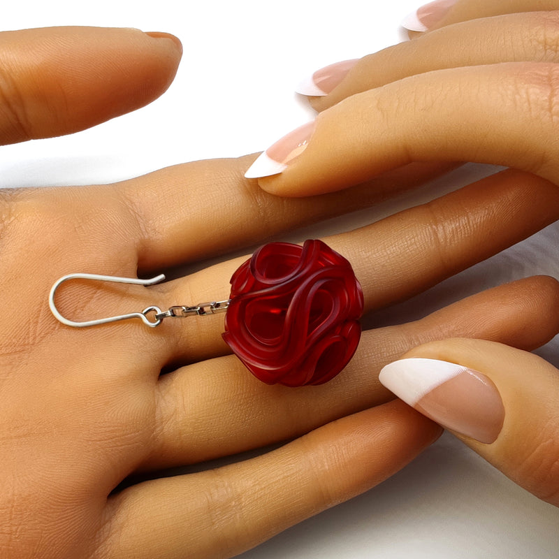 ECONESIS EARRINGS - Handmade - Sterling silver 925 and stainless steel - Recycled bottle cap plastic liners