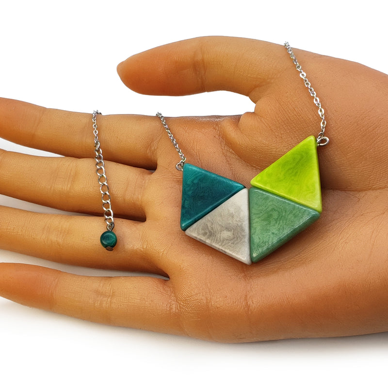 LOZANGO NECKLACE - Handmade - Stainless steel - Tagua (vegetable ivory)