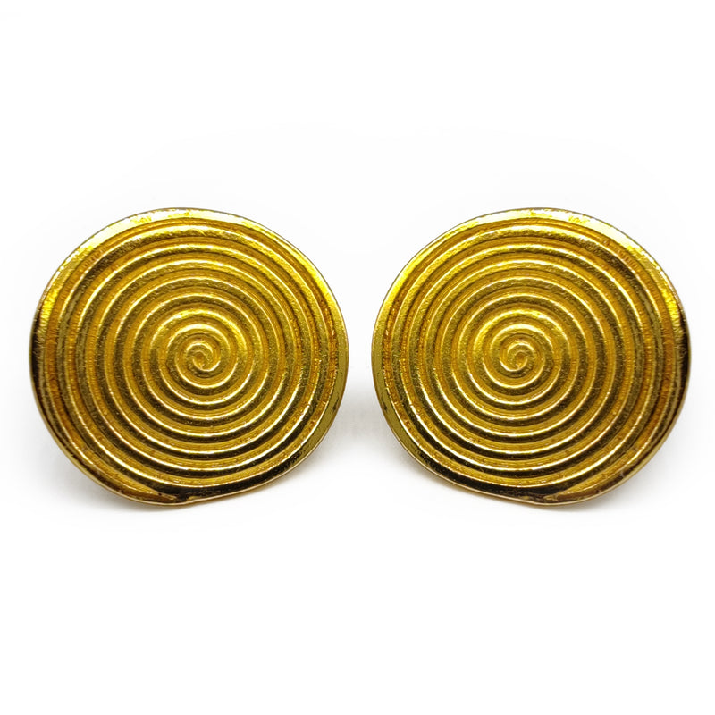 BRINCOS CYCLO - Feitos à mão - Banhados a ouro de 24 quilates