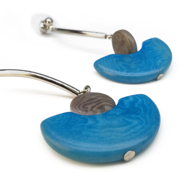 LUNA EARRINGS - Handmade - Stainless steel - Tagua (vegetable ivory)