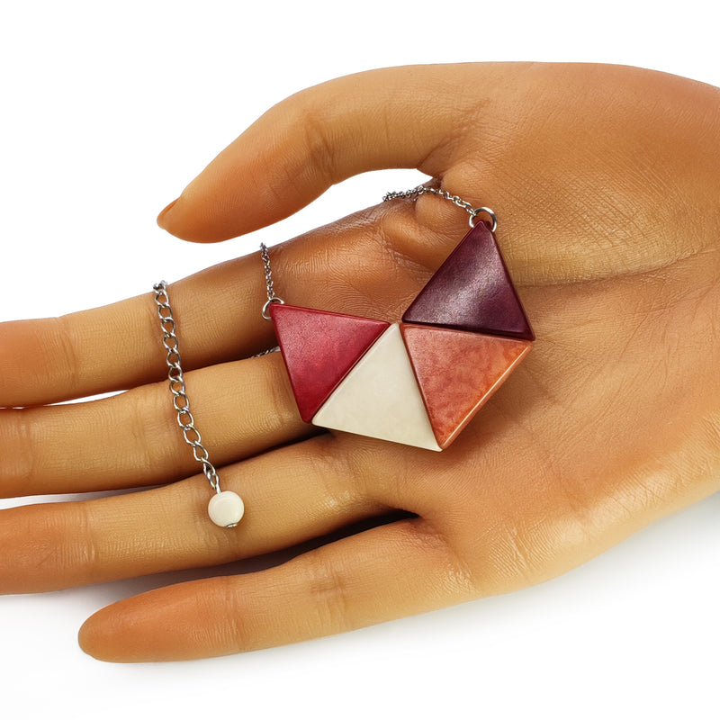 LOZANGO NECKLACE - Handmade - Stainless steel - Tagua (vegetable ivory)