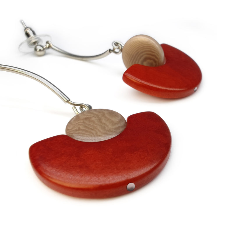LUNA EARRINGS - Handmade - Stainless steel - Tagua (vegetable ivory)