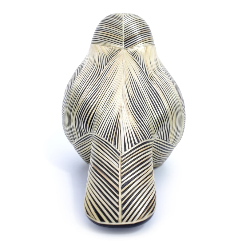 ANDEAN DECORATIVE BIRD - Tamo art - Wood decorated with wheat and barley stalks (straw marquetry)