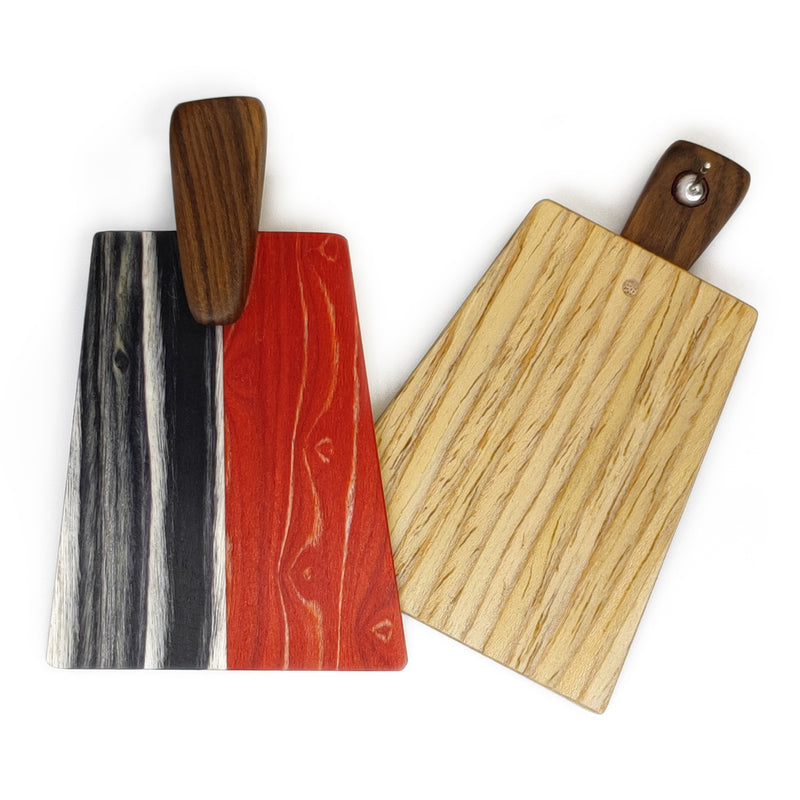 WOODIE TRAPEZE EARRINGS - Handmade - Plywood (3 crossed-laid layers of wood veneer)