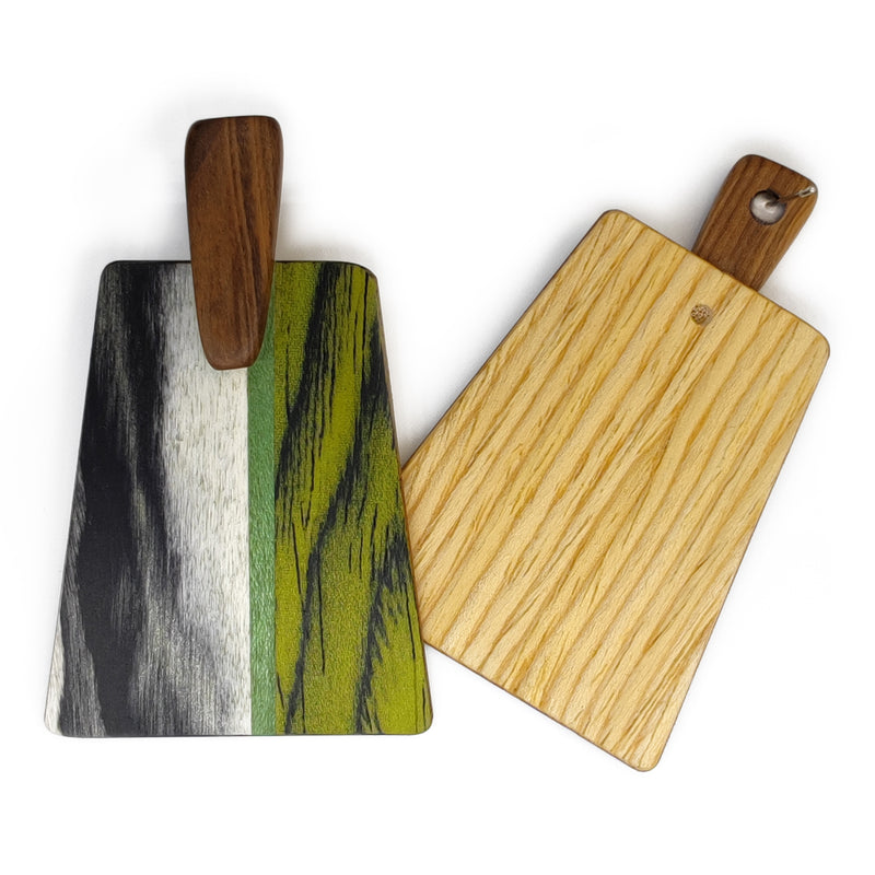 WOODIE TRAPEZE EARRINGS - Handmade - Plywood (3 crossed-laid layers of wood veneer)