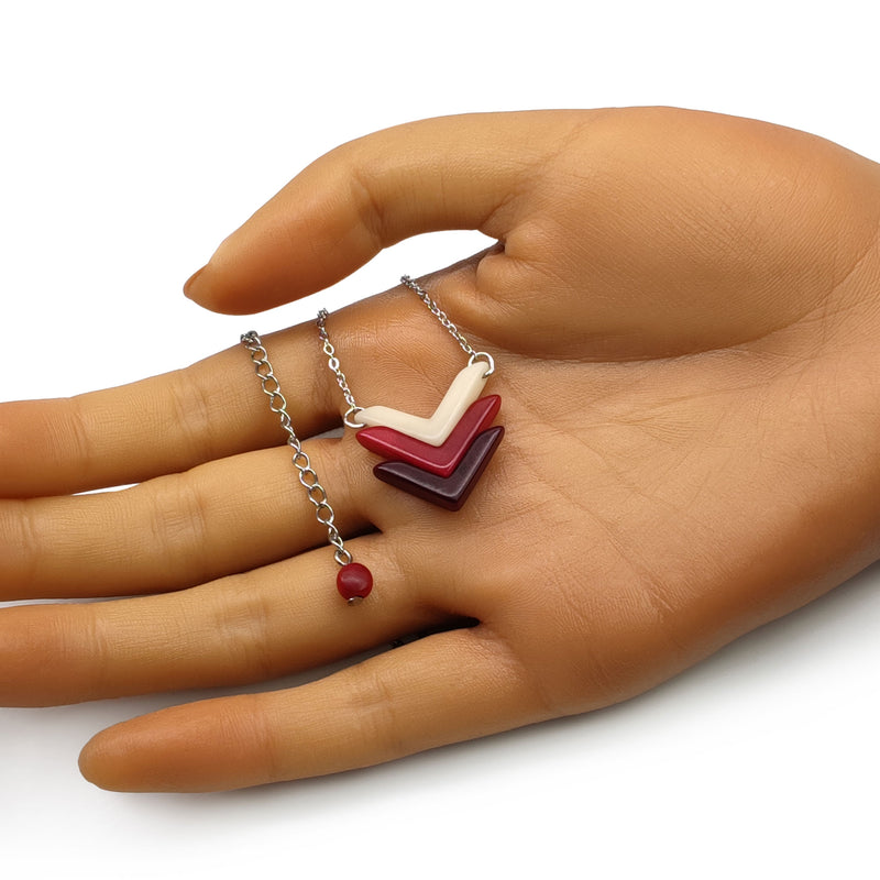 FLECHA NECKLACE - Handmade - Stainless steel - Tagua (vegetable ivory)