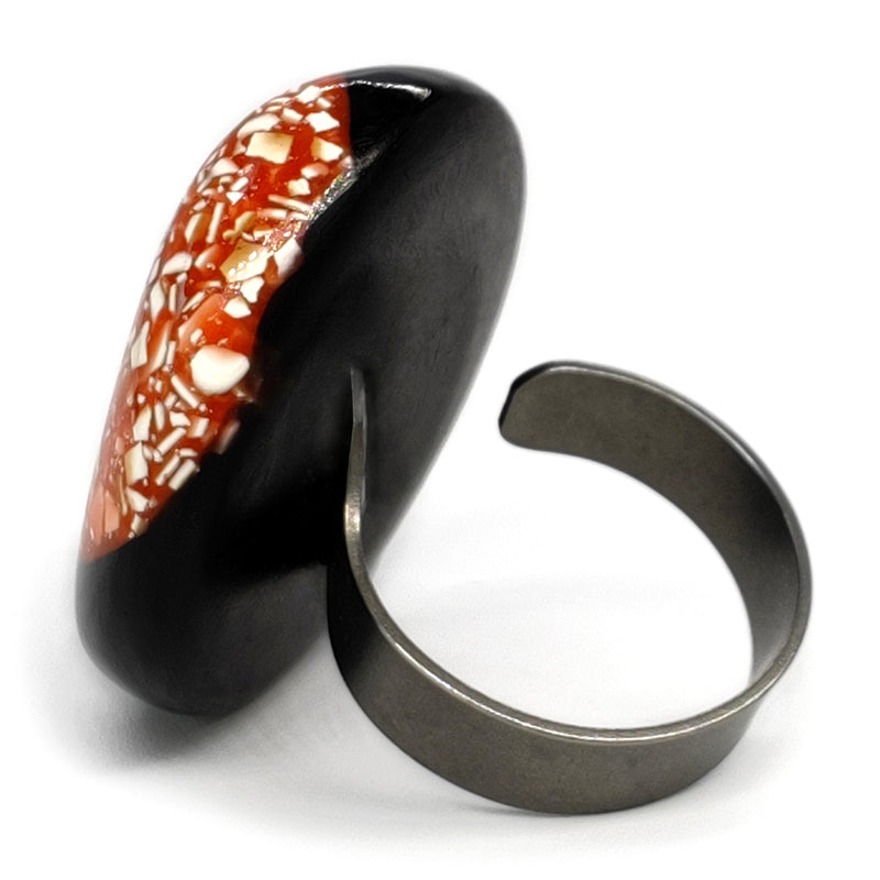 NATÜA RING - Handmade - Adjustable - Crushed eggshells