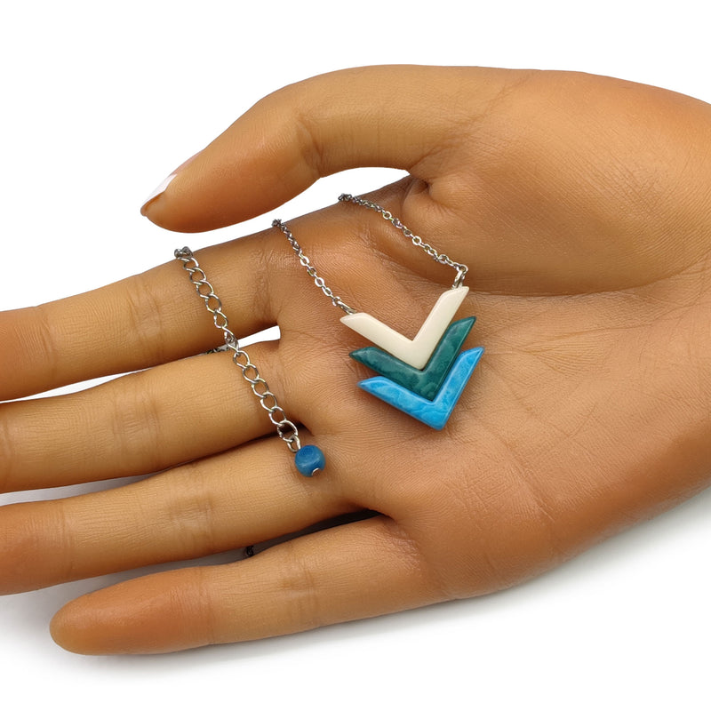 FLECHA NECKLACE - Handmade - Stainless steel - Tagua (vegetable ivory)