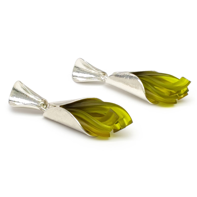 ECOTHEA EARRINGS - Handmade - Sterling silver 925 - Recycled bottle cap plastic liners