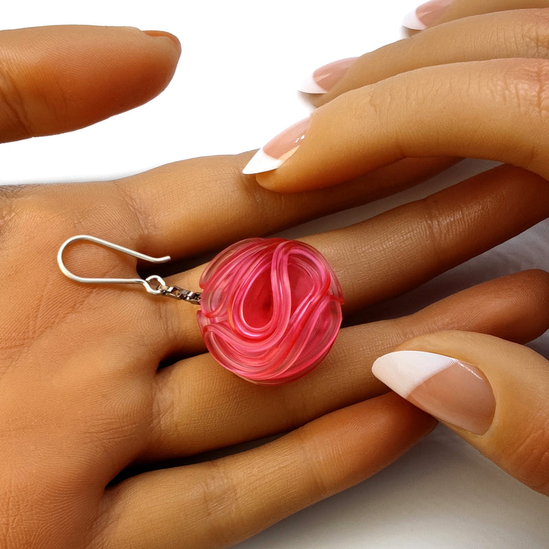 ECONESIS EARRINGS - Handmade - Sterling silver 925 and stainless steel - Recycled bottle cap plastic liners