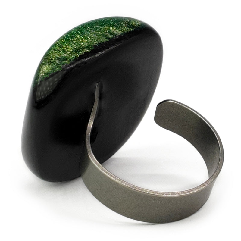 NATÜA RING - Handmade - Adjustable - Recovered wood, bronze powder