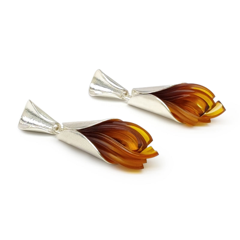 ECOTHEA EARRINGS - Handmade - Sterling silver 925 - Recycled bottle cap plastic liners