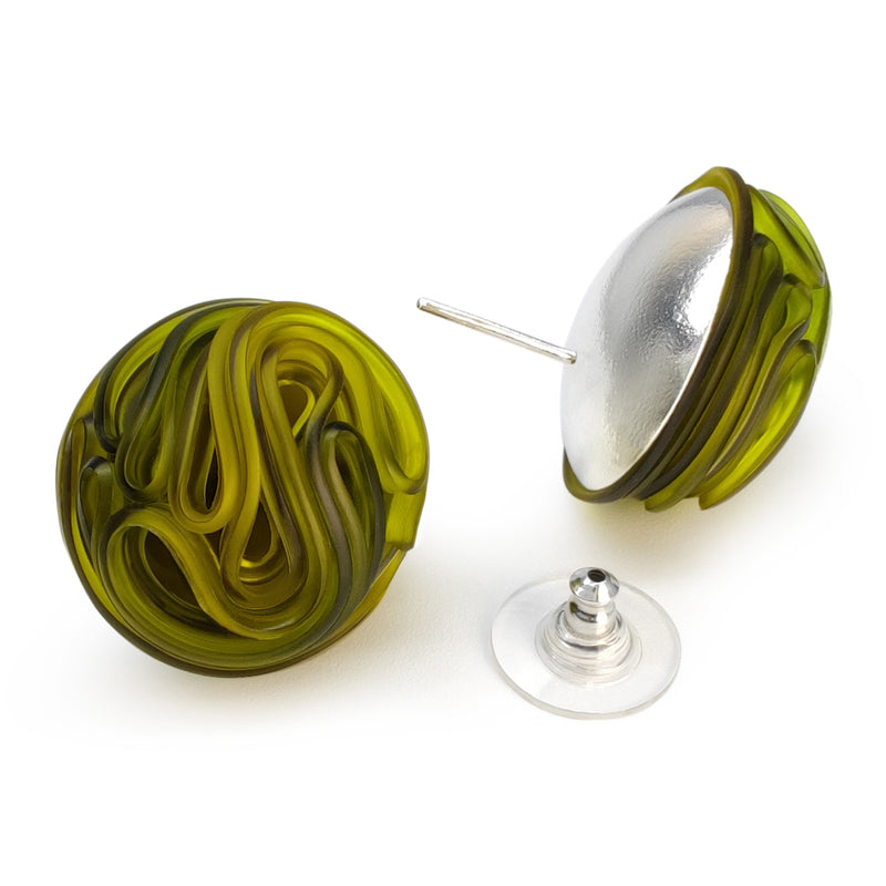 ECOTOPIA EARRINGS - Handmade - Sterling silver 925 - Recycled bottle cap plastic liners