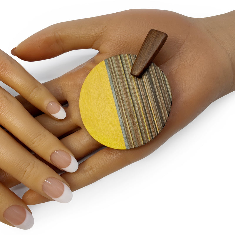 WOODIE SOL EARRINGS - Handmade - Plywood (3 crossed-laid layers of wood veneer)