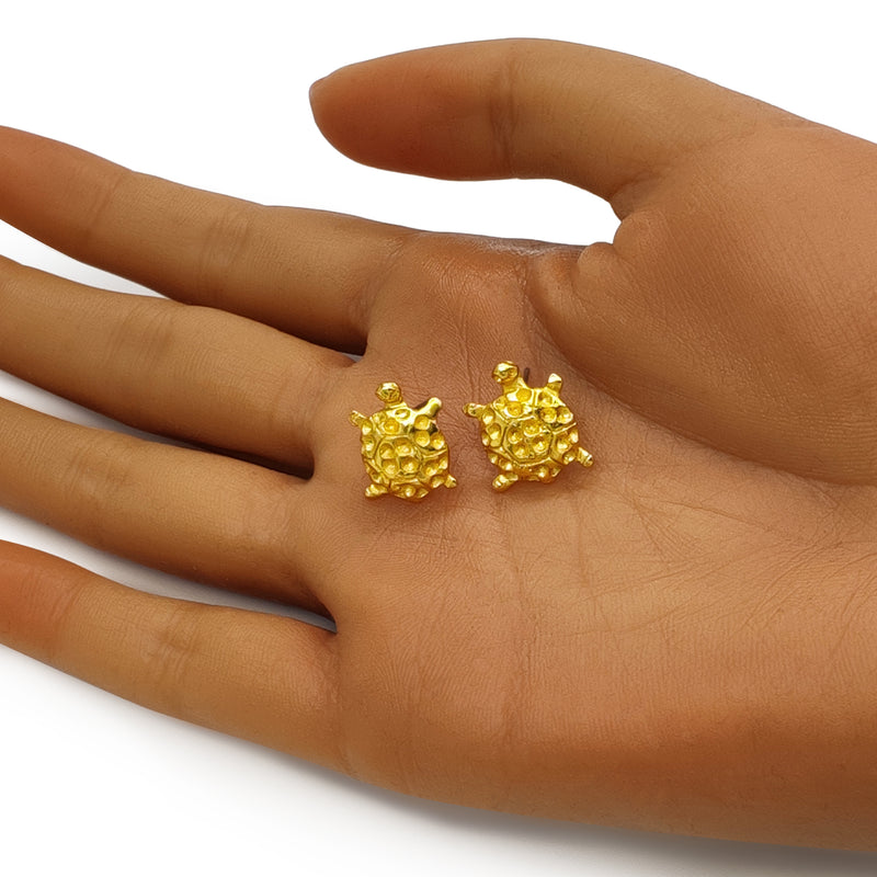 BRINCOS TORTUGA - Feitos à mão - Banhados a ouro de 24 quilates