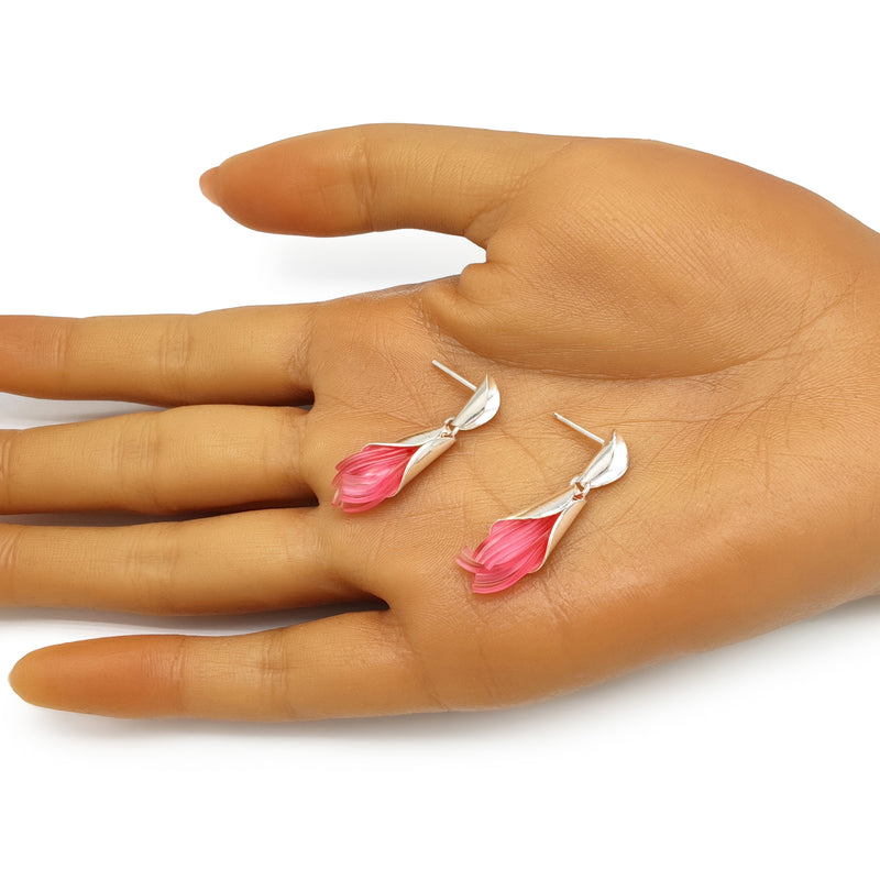 ECOTHEA EARRINGS - Handmade - Sterling silver 925 - Recycled bottle cap plastic liners